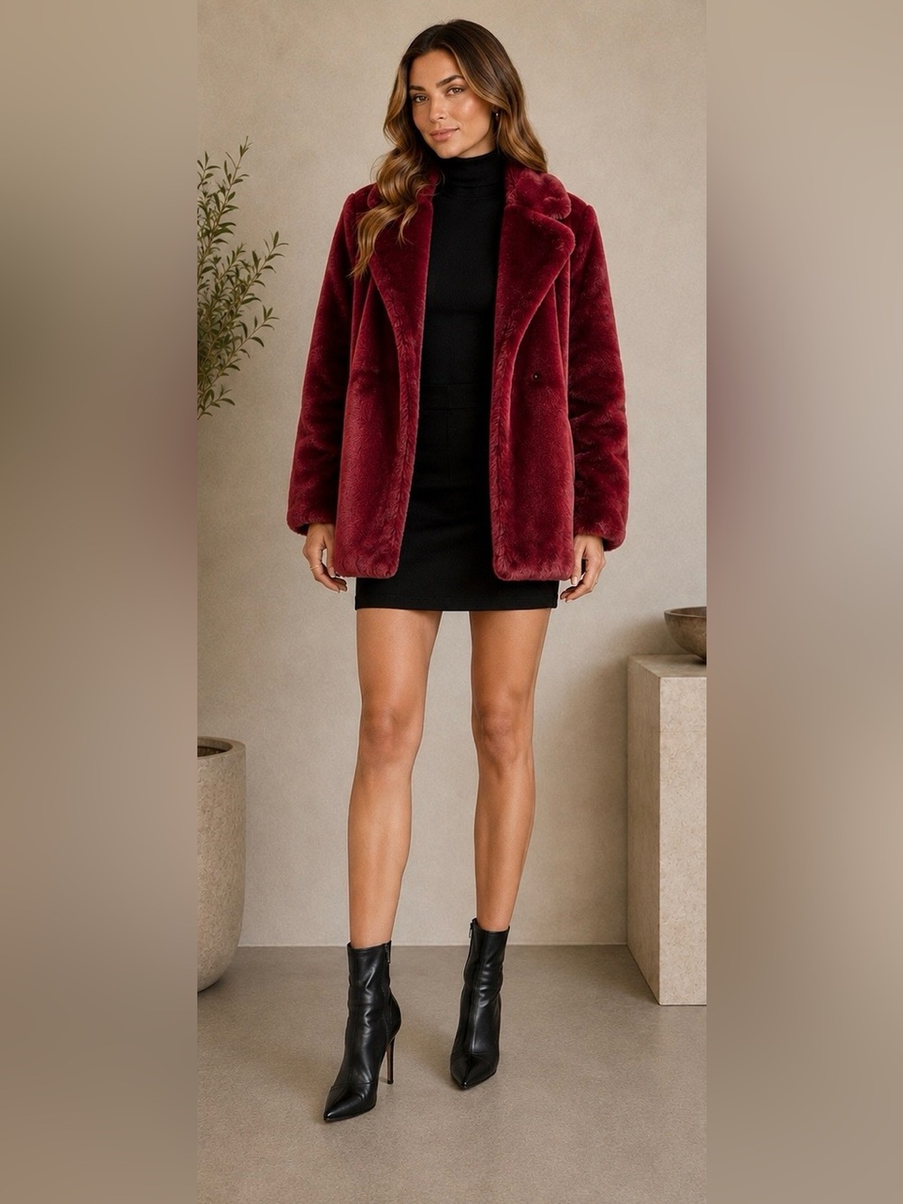 Soia & Kyo Deep Red faux fur
Jacket